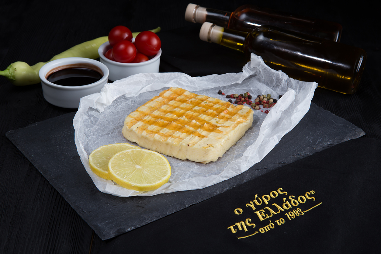 Σαγανάκι κεφαλοτύρι σχάρας