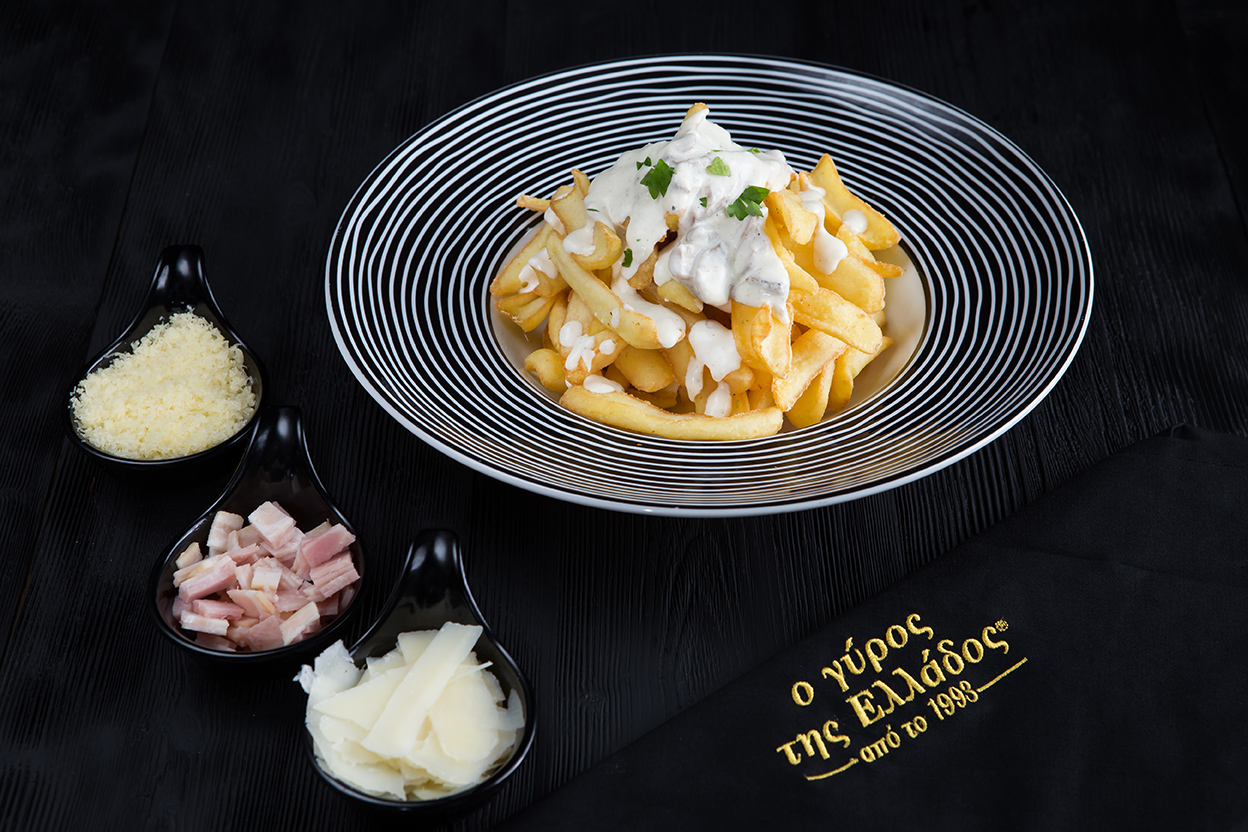 Πατάτες τηγανητές a la cream με μανιτάρια